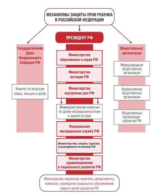 Права несовершеннолетних детей схема